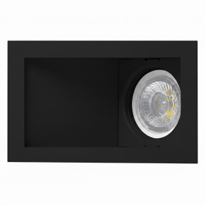 SPOT RECTANGULAR CONCAVO Ø66*72mm 0º-20º NEGRO MATE