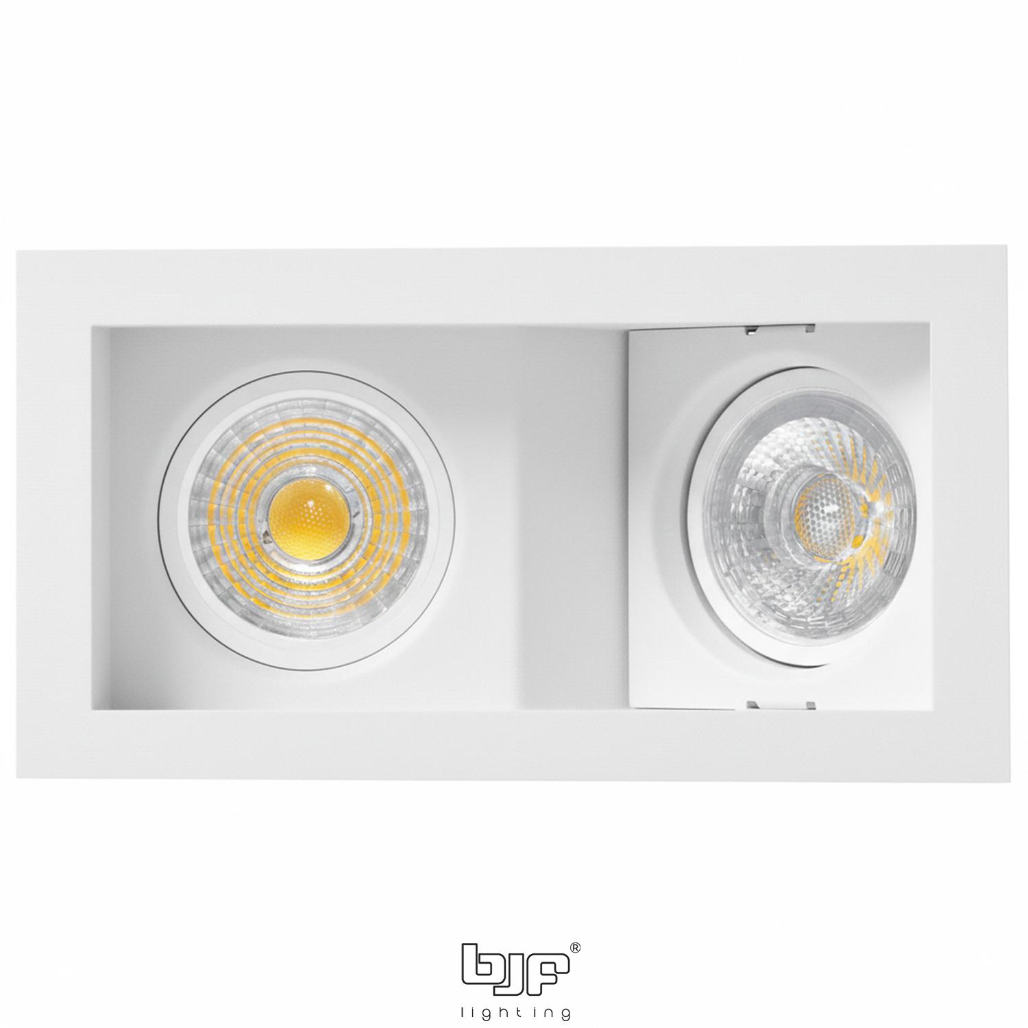 SENDA-ARO RECTANGULAR BASCULANTE CONCAVO 2 LUCES 1 Senda Blanco Mate