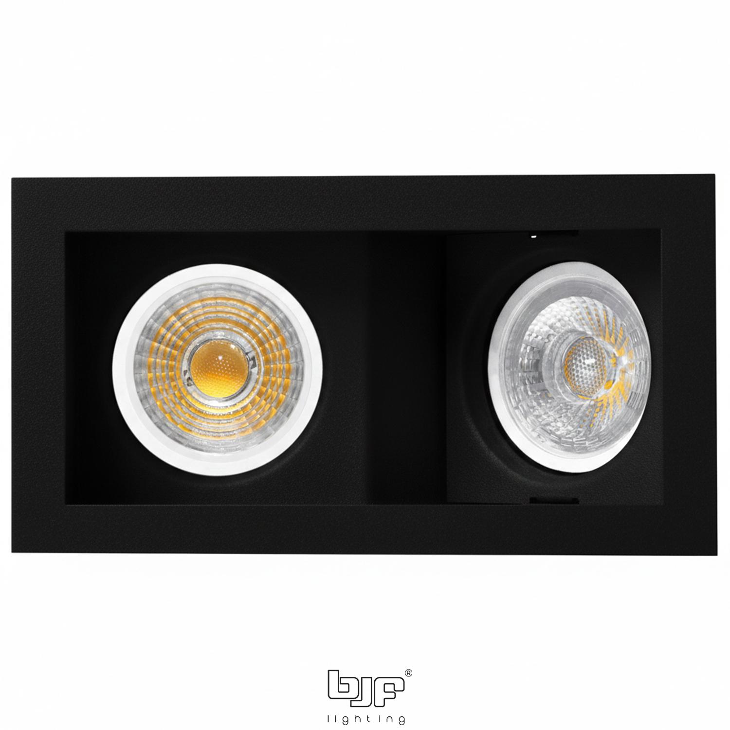 SENDA-ARO RECTANGULAR BASCULANTE CONCAVO 2 LUCES 5 Senda Negro Mate
