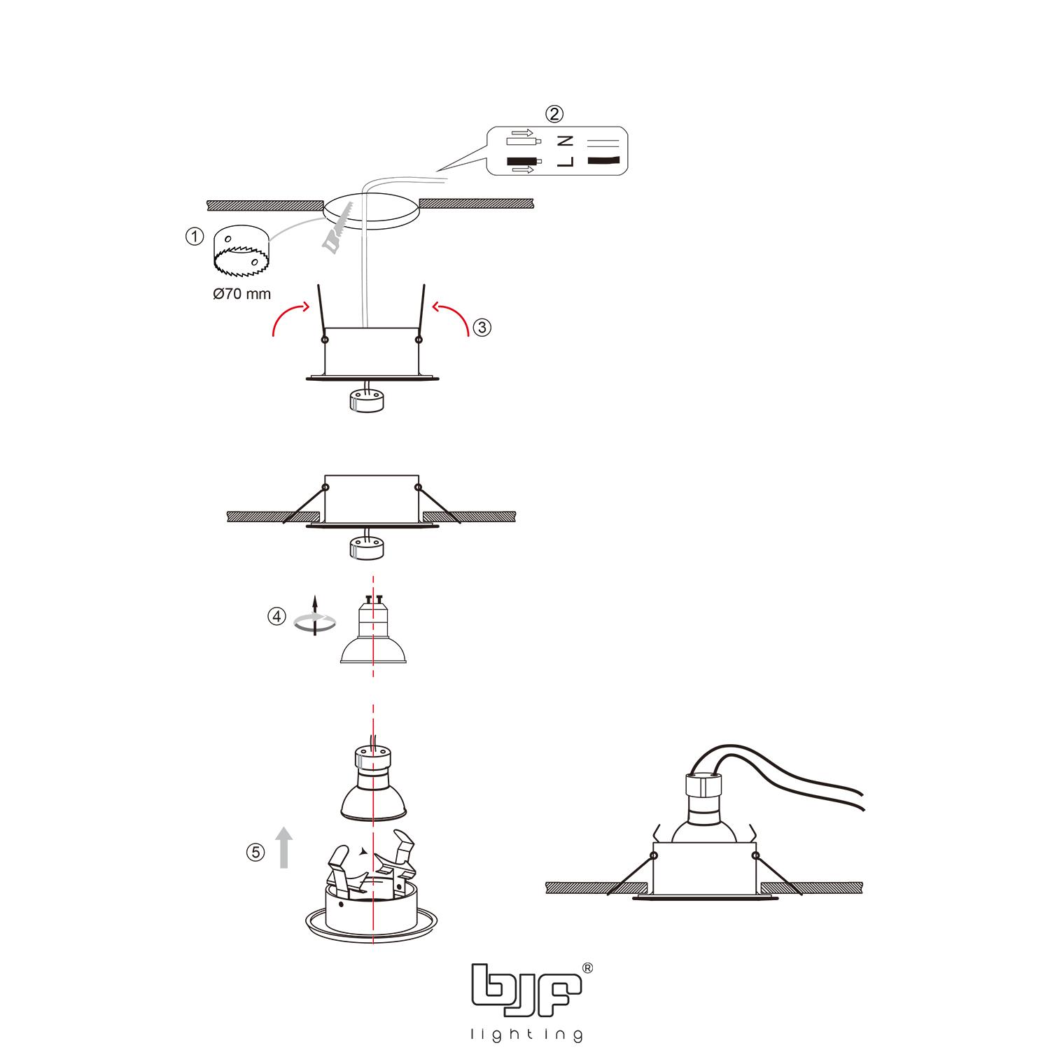 TRITON-ARO REDONDO FIJO IP65 14 Triton Esquema Montaje