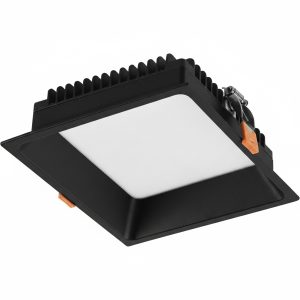 DOWNLIGHT LED CUADRADO NEGRO MATE 220X220X60 CORTE 210X210 36W 3CCT