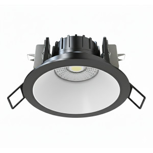 DELTA-SPOT REDONDO FIJO CONCAVO 8W 3CCT TRIAC NEGRO MATE-BLANCO MATE