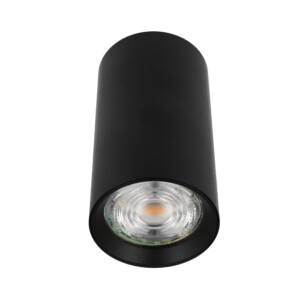 FOCO TUBULAR SUPERFICIE 100x55mm NEGRO MATE GU10