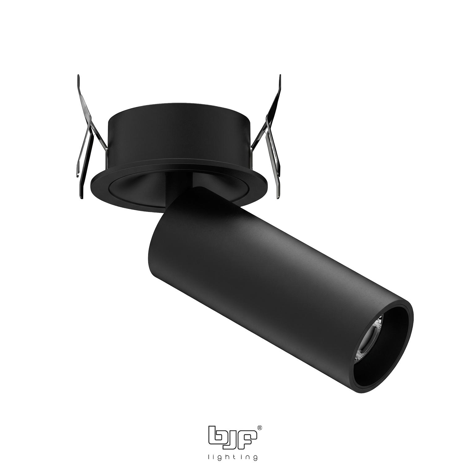 AXIS-SPOT/FOCO MINI SEMIEMPOTRADO ORIENTABLE 7W 3CCT TRIAC 2 Axis-Spot/Foco Mini Semiempotrado Orientable 7W 3Cct Triac + Negro Mate Con Accesorio Lente Regulable 8º-24º