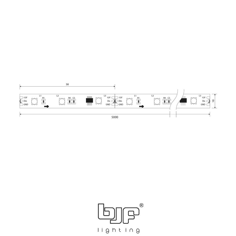 RUNA-TIRA LED 12V PRO DIGITAL RGB 14,4W 60LED (1m) 2 Runa-Tira Led 12V Pro Digital Rgb 14,4W 60Led + Esquema